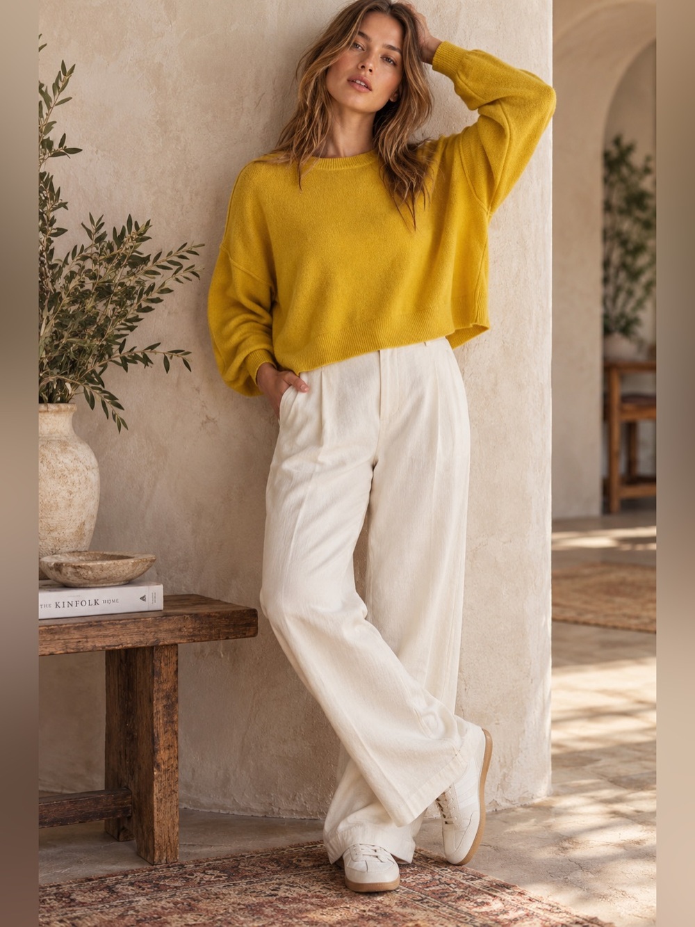 Anthropologie Pilcro Cashmere Oversized Sweater Mustard Yellow 3X $148